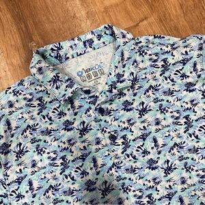 IBKUL Golf Polo Mens 2XL Short Sleeve UPF 50+ AOP Tropical Cool Quick Dry